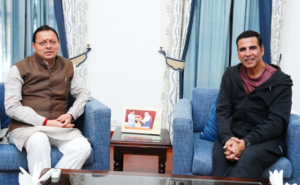 मुख्यमंत्री पुष्कर सिंह धामी से प्रसिद्ध फिल्म अभिनेता अक्षय कुमार ने की शिष्टाचार भेंट